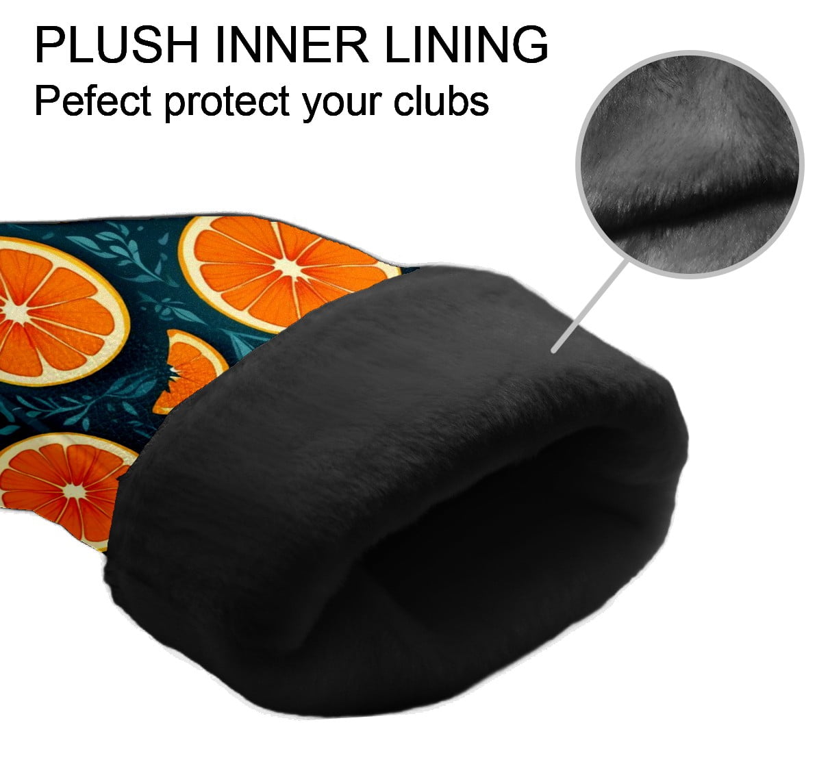 Golf Club Covers, Green Orange Premium PU Leather Driver Hybrid Putter Head Covers with Velvet Lining, Waterproof Golf Gifts for Men Women