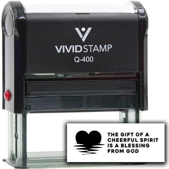 Vivid Stamp The gift of a cheerful spirit is a blessing from God Self-Inking Rubber Stamps (Black Ink) - Q-400