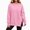 Pink, variant on Binmer Women’s Solid Color Crew Neck Raglan Long Sleeve Sweatshirt, Casual Pullover Top With Side Slit Hem,Sizes S-3XL