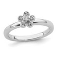 thumbnail image 1 of Sterling Silver Flower Ring with Diamond Accent, 1 of 4