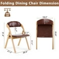 thumbnail image 2 of Set of 2 Wooden Folding Chairs - Natural Frame, Brown PU Leather Padded Seats, Portable, 400 lbs Capacity, 2 of 24