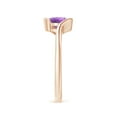 thumbnail image 3 of ANGARA Natural Semi Bezel-Set Solitaire Round Amethyst Bypass Ring in 14K Rose Gold for Women (Size-6mm) | February Birthstone, Birthday, Anniversary, Jewelry Gift for Women | Natural Amethyst Ring, 3 of 9