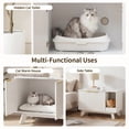 thumbnail image 5 of YDN Home Cat Litter Box Enclosure - 31.5 inch Wood Hidden Cat Litter Box Furniture for 2 Cats, Indoors Cats Washroom Cabinet Side Table with Scratching Pad for Living Room & Bedroom,White, 5 of 9