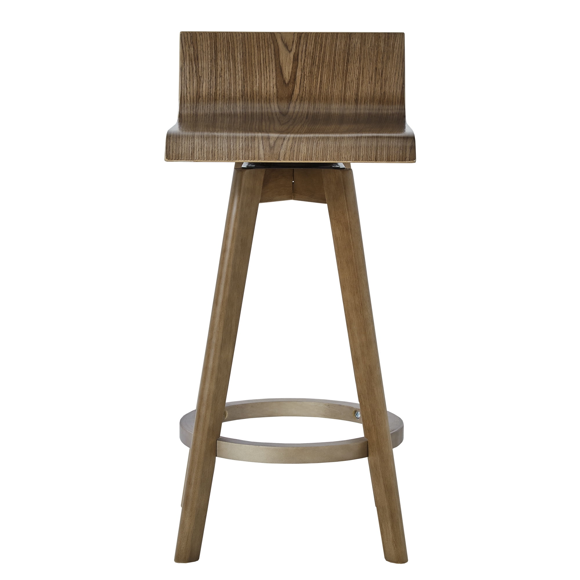 Weston Home Aleksi Modern Wood 24-inch Swivel Counter Stool, Set of 2, Walnut