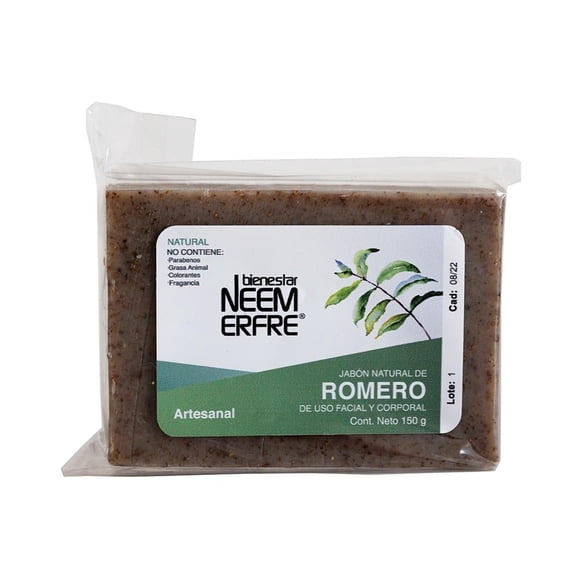 Jabón de romero natural y artesanal Bienestar NEEM ERFRE 150 g