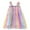 Pink, variant on Dresses For Girls Casual Size 4 Years-5 Years Sleeveless Rainbow Tie Dyed Star Sequin Tulle Ruffles Princess Dress Dance Party Dresses Maxi Dress