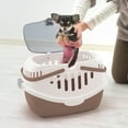 thumbnail image 3 of Richell Travel Carrier for Small Animals in Brown, Fits Rabbit's, Guinea Pigs or Small Dogs and Cats, 3 of 5