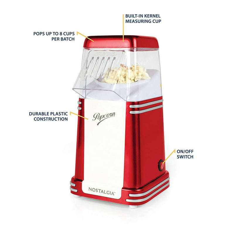 Nostalgia 0.3 Cups Hot Air Popcorn Machine in the Popcorn Machines  department at