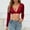 Red, variant on Women's Fall Tops V-Neck Green Cute Graphic Tees for Women Long Sleeve Sexy Crop Tops