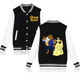 thumbnail image 3 of Chaqueta de béisbol de La Bella y la Bestia para hombre y mujer, estilo hip hop, estilo Harajuku, ropa de calle, abrigos universitarios holgados para niños y niñas, 3 of 5