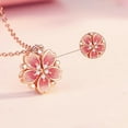 thumbnail image 5 of LEHOZIHEQ Cherry Blossoms Necklace, Rose Rotating Cherry Flower Pendant Necklace, Cubic Zirconia Pink Cherry Blossom Jewelry Gift for Women, 5 of 8