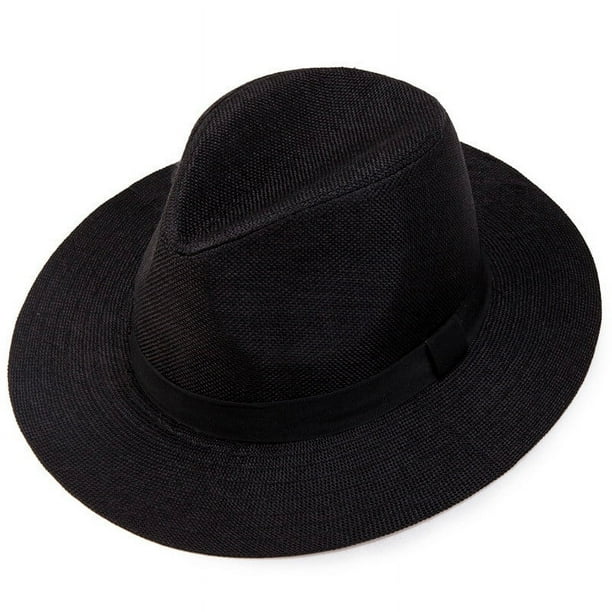 Sombrero De Copa Para Hombre, Sombrero De Paja, Ala Ancha, Negro, 48 Cm, Ligero, Para Eventos Formales, Salidas De Verano, 1 Pieza, Estilo Clsico., Ukhbmc
