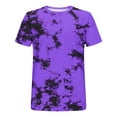 thumbnail image 4 of Dvprdro Men's Tie Dye Short Sleeve T-shirts Fashion Trendy Crew Neck Pullover Tops Casual Gym Sport Workout Tee Purple XL, 4 of 5