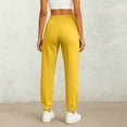 thumbnail image 4 of Women's Fleece Lined Joggers with Pockets High Waisted Straight Leg Sweatpants Winter Warm Lounge Jogging Pants Yellow XL, 4 of 4