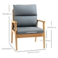 thumbnail image 3 of HOMCOM Fauteuil d'Appoint avec Coussin en Cuir PU pour Salon Gris, 3 of 10