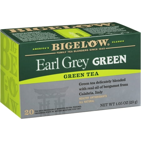 (2 Pack) Bigelow, Earl Grey Green, Tea Bags, 20 (Best Rated Green Tea)