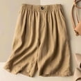 thumbnail image 4 of GEWSEY Bermuda Shorts for Women with Pockets 12" Knee Length Women's High Waisted Stretch Long Shorts Walking Casual (Khaki, L), 4 of 4