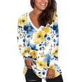 thumbnail image 4 of Women's Fashion Slim Fit V-Neck Long Sleeve Striped Pullover Top for Casual Outfits, 4 of 7
