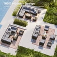 thumbnail image 6 of Clouddwell 8-Piece Patio Furniture Set With Fire Table On Sale, Black Rattan Wicker Outdoor Sectional Sofa Couch with Table Patio Conversation Set for Lawn& Backyard, Light Gray, 6 of 10