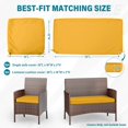 thumbnail image 2 of Kimunuk 3 Pcs Outdoor Cushion Covers, Waterproof Patio Seat Cushions Replacement Slipcovers for Wicker Rattan Conversation Furniture Set, Yellow, 2 of 6