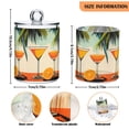 thumbnail image 5 of Yayeee 4 Pack Qtip Holder Bathroom Cotton Swab Canister with Lid Clear Dispenser Set, Mid Century Glasses, 5 of 6