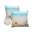 thumbnail image 2 of Outdoor Throw Pillow Cover Summer Ocean Blue Sky and Sandbeach Waterproof Cushion Covers 2 Pack Starfish and Seashell Pillow Cases Home Decoration for Patio Garden Couch Sofa, 2 of 7