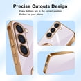 thumbnail image 2 of Compatible with Samsung Galaxy S23 5g Case Cell Phone Ultra Slim Thin with Ring 360°Finger Stand Metal Electroplated Soft TPU Frame Full Body Shock-Absorption Bumper Hard Back Mobile Cover-Purple, 2 of 14