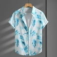 thumbnail image 2 of Stamzod Mens Beach Shirts Fashion Graphic Printing Summer Short Sleeve Button Down Shirt Casual Loose Vacation Shirts for Men Light Blue M, 2 of 7