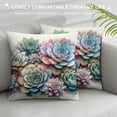 thumbnail image 3 of COMIO  Succulents Bouquet Decorative Pillow Case Throw Pillow Covers Watercolor Summer Floral Bohemian Waist Lumbar Throw Pillow Cases Cushion Cover White, 3 of 5