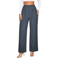 thumbnail image 6 of MYAOYI Women's Stretchy Drapey Office Work Wide Leg Dress Trousers, 6 of 8