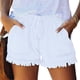 thumbnail image 2 of Pantalones cortos de mezclilla Sonducket con cordón de Cintura alta mujer Blanco, 2 of 6
