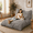 Light grey, variant on Sanae Jumbo Convertible Bean Bag Chair with Washable Cover, for Adults, Living Room, Bedroom & Den, Light Gray