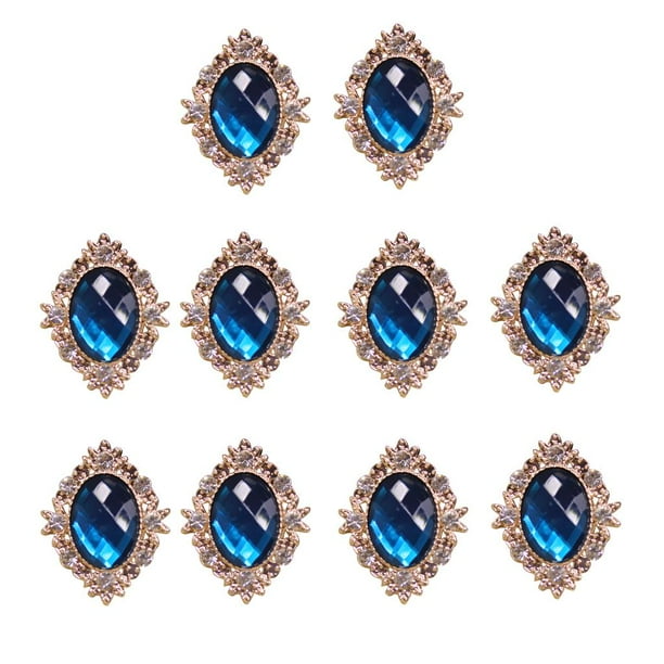 10 piezas de adornos de diamantes de imitación de cristal con parte trasera plana para hacer tarjetas, fundas de teléfono, Decoden 30x25mm