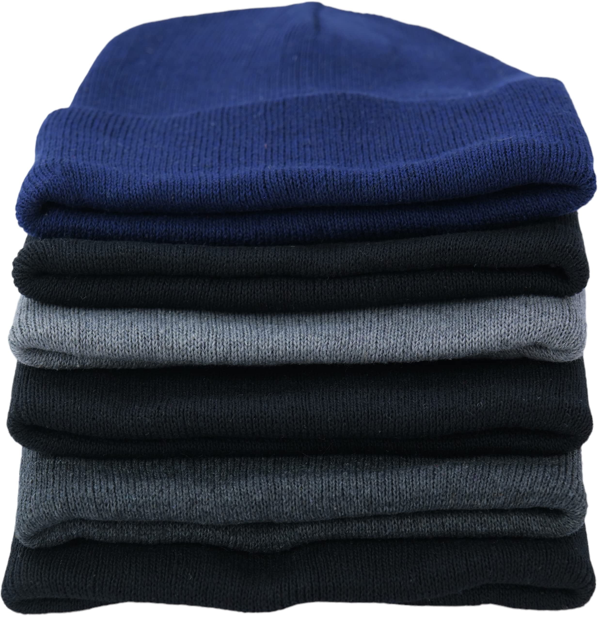 ToBeInStyle Men's Winter Warm Double Layered Beanie, Pack of 6