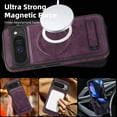 thumbnail image 2 of Dteck Magnetic Case for Google Pixel 9 Pro, Compatible with MagSafe, PU Leather TPU Bumper Shockproof Protective Cover with Kickstand,Dark Purple, 2 of 6