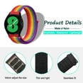 thumbnail image 3 of KONEE Nylon Bnad Compatible with Samsung Galaxy Watch 5 40/44mm, Watch 5 Pro 45mm, Watch 4 Classic 42/46mm Strap Velcro Bracelet Adjustable Replacement Wristband for Samsung Galaxy 42mm - Rainbow, 3 of 7