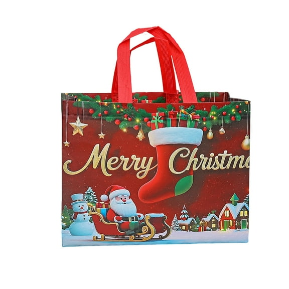Lazduis Medium Christmas Gift Bag with Handles Holiday Gift Wrap Bag