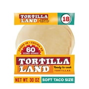 TORTILLALAND Tortilla Land Ready to Cook Soft Taco Size Flour Tortillas, 30 oz, 18 Count