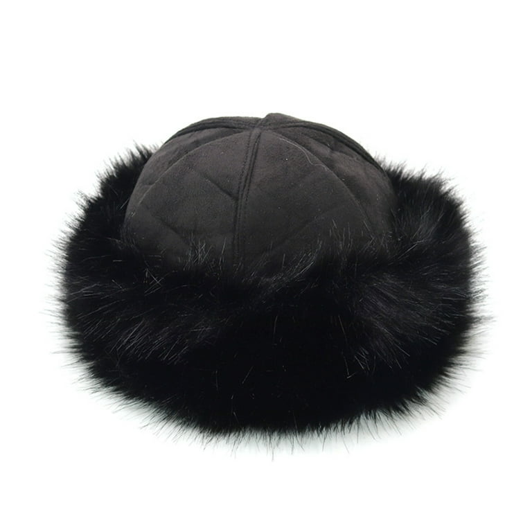 Womens Elegant Real Mink Fur Hat Knitted Cap Warm Beanie Skull W Fox Fur  Brim