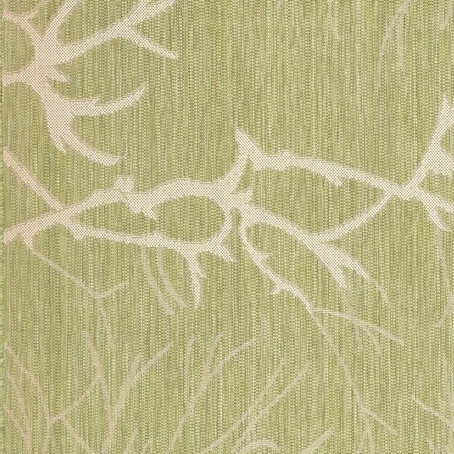 Unique Loom Collection Botanique Abstrait Pictural Transitionnel Tapis d'Intérieur et d'Extérieur, 4 x 6 Pieds, Vert Clair/beige