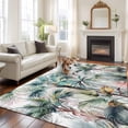thumbnail image 2 of Area Rug 5'x7', Summer Palm Trees Non-slip Runner Rug Carpet for Bedside, Botanical Tropical Leaves Washable Outdoor Indoor Area Rugs Mat for Entryway/Living Room/Bedroom/Kitchen/Office, 2 of 9