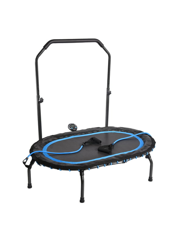 Stamina InTone Oval Fitness Rebounder Trampoline for Cardio with Handlebars