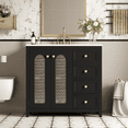 thumbnail image 4 of viswild 36" Bathroom Vanity with Soft Close Doors, 3 Drawers & Adjustable Shelf - Ceramic Sink, Overflow Protection, Gold Handles for Small Bathroom, Black, 4 of 12