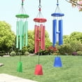 thumbnail image 3 of CEHVOM Colorful Wind Chimes Outdoor Metal Four Tube Wind Chime Ornament, Sky Blue, 3 of 5