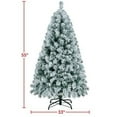 thumbnail image 2 of Yaheetech 4.5Ft Pre-lit Flocked Artificial Christmas Tree with Foldable Stand and Warm Lights, Green, 2 of 7