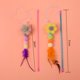 thumbnail image 5 of Teaser para gatos de temporada rosa, resistente a los arañazos, a las mordeduras, resistente a la flexión, no se desprende, antirotura, bola de pelo de flor, palo largo para gatos, suministros para, 5 of 7