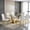 Gold Leg White Chair, variant on Sumdeal Modern Minimalist Dining Table and Chair Set: 6-8 Person Tempered Glass Dining Table and 4/6 Buckle-Back PU Chairs, Complete Kitchen/Dining Room Furniture for Home and Office