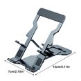 thumbnail image 4 of Phone Holder Folding Metal Desktop Tablet Stand Portable Non-slip Mobile Phone Bracket, Gray, 4 of 9