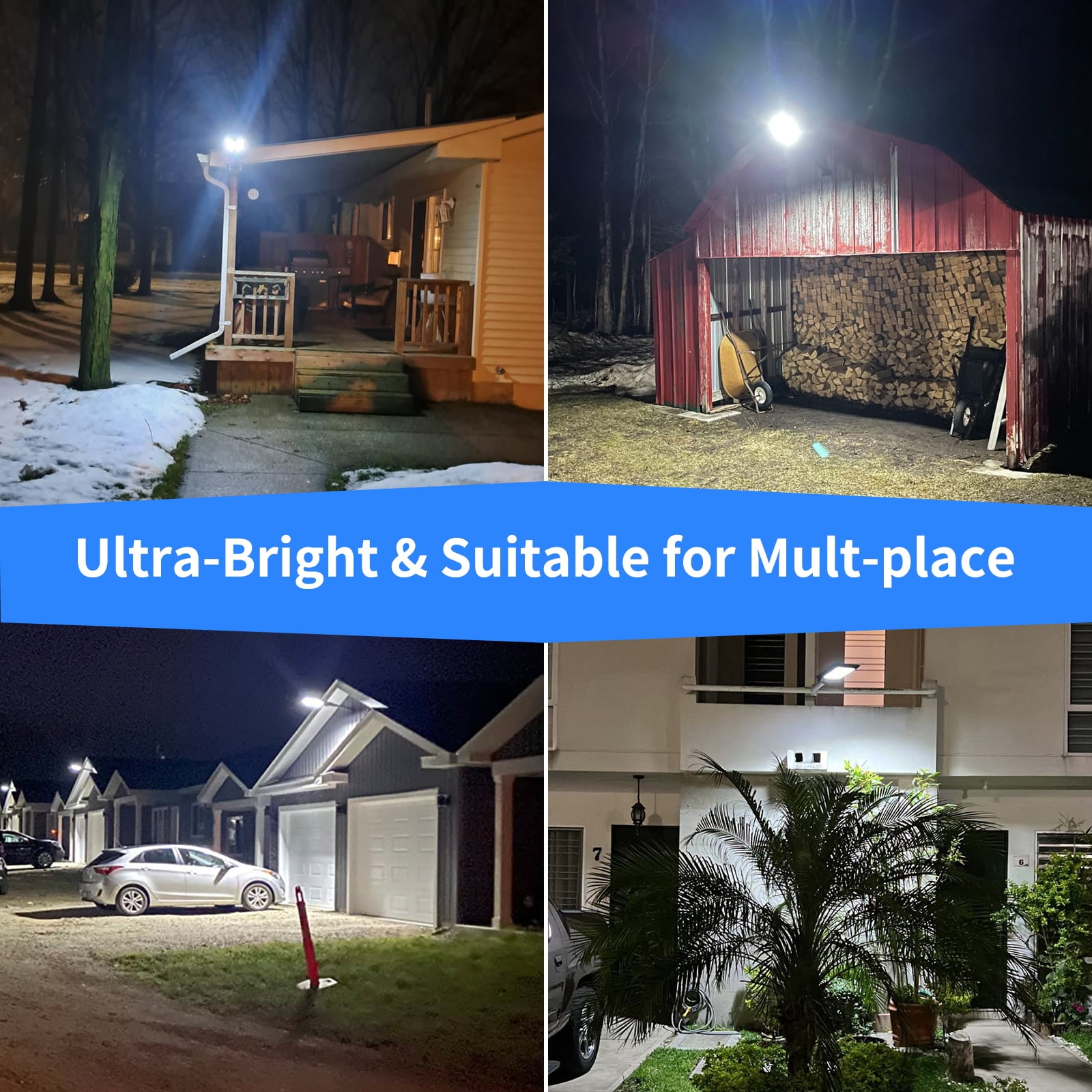 Solar Lights Outdoor Waterproof, Solar Flood Lights Outdoor, Solar Street Lights Outdoor, 6500K Dusk to Dawn Solar Security Flood Lights Motion Sensor with Remote Control for Parking lot