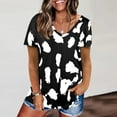 thumbnail image 2 of Ichuanyi Womens Shirts Clearance, Women's Tops Summer Leopard Print Raglan Short Sleeve Basic-T Shirt Blouse, 2 of 5